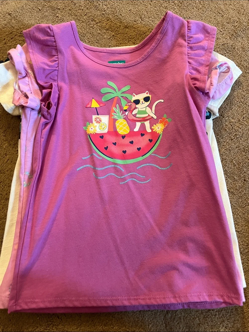 Gymboree Girls Mixed Short Sleeve Tops - Pink, White, Navy, Purple